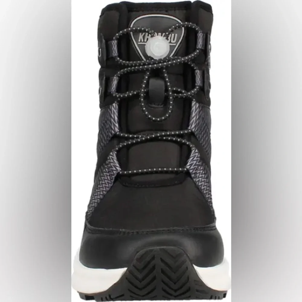 New Khombu Alessia Boot US Ski Team Black Lace Up Warm Winter Sz 10